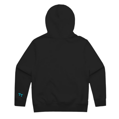 Embroidered Script Logo Hoodie - Black