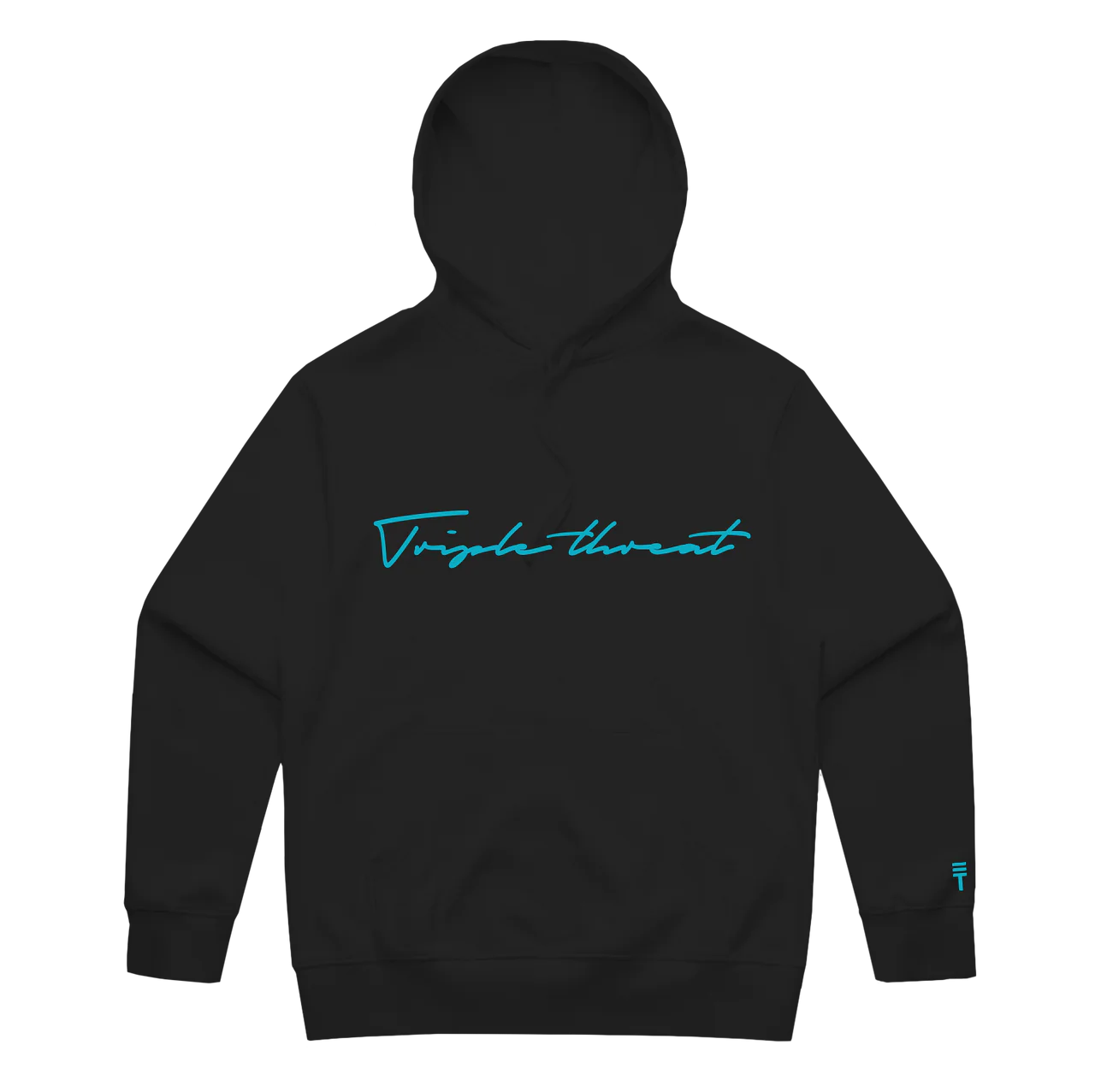 Embroidered Script Logo Hoodie - Black