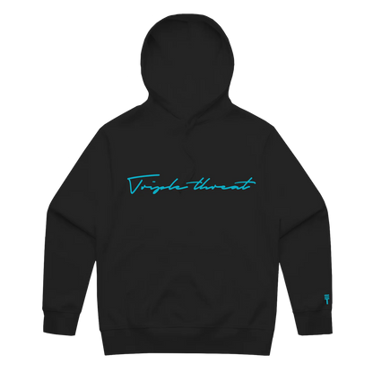 Embroidered Script Logo Hoodie - Black