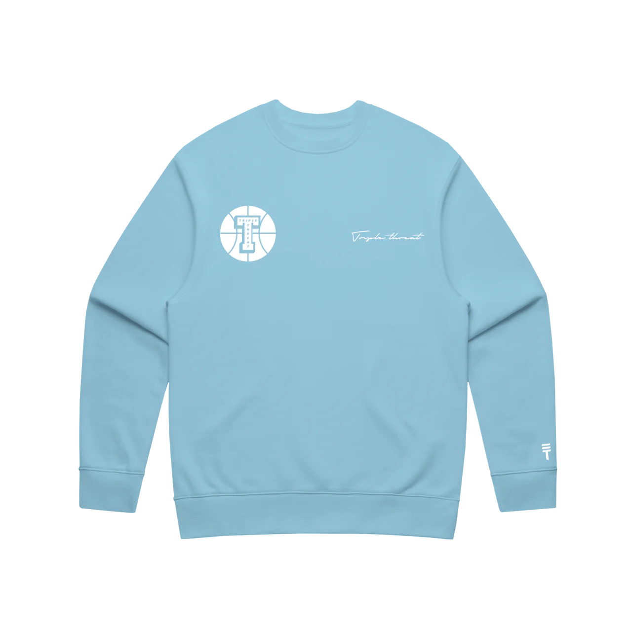 Embroidered Round Logo Crew - Blue