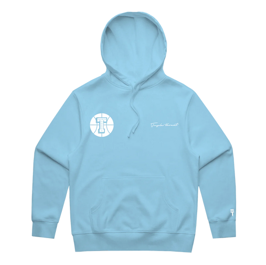 Embroidered Round Logo Hoodie - Blue