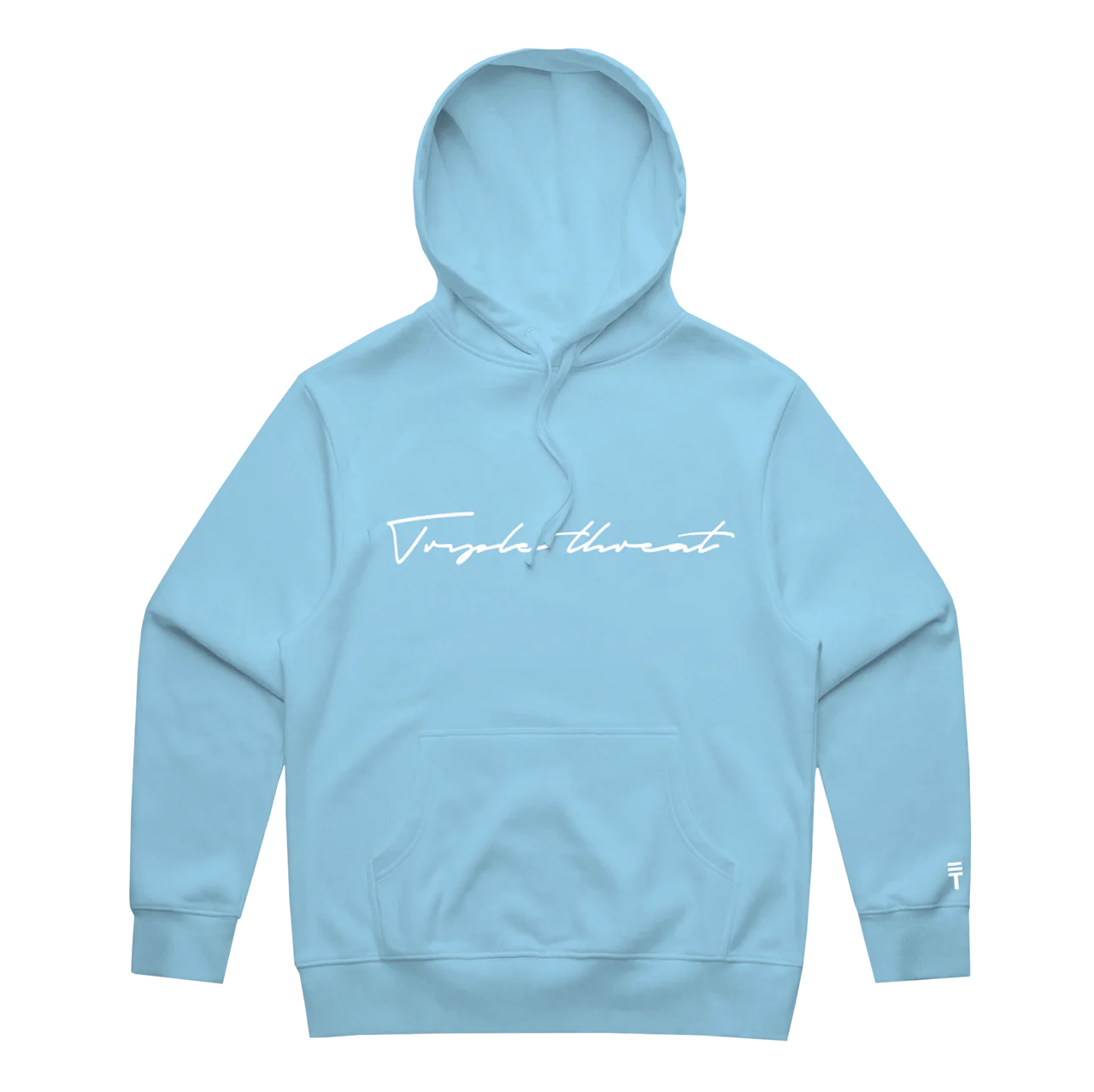 Embroidered Script Logo Hoodie - Blue