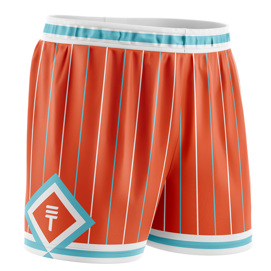 Diamond Shorts - Orange & Teal