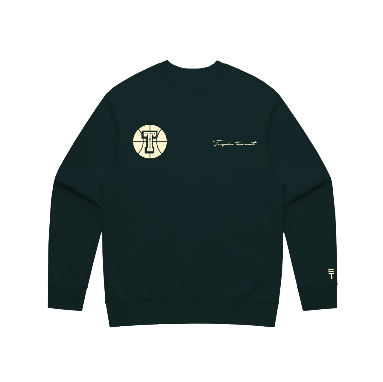 Embroidered Round Logo Crew - Green