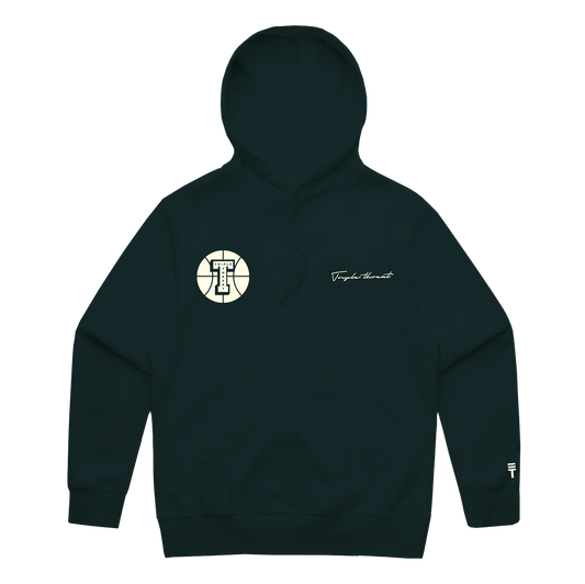 Embroidered Round Logo Hoodie - Green