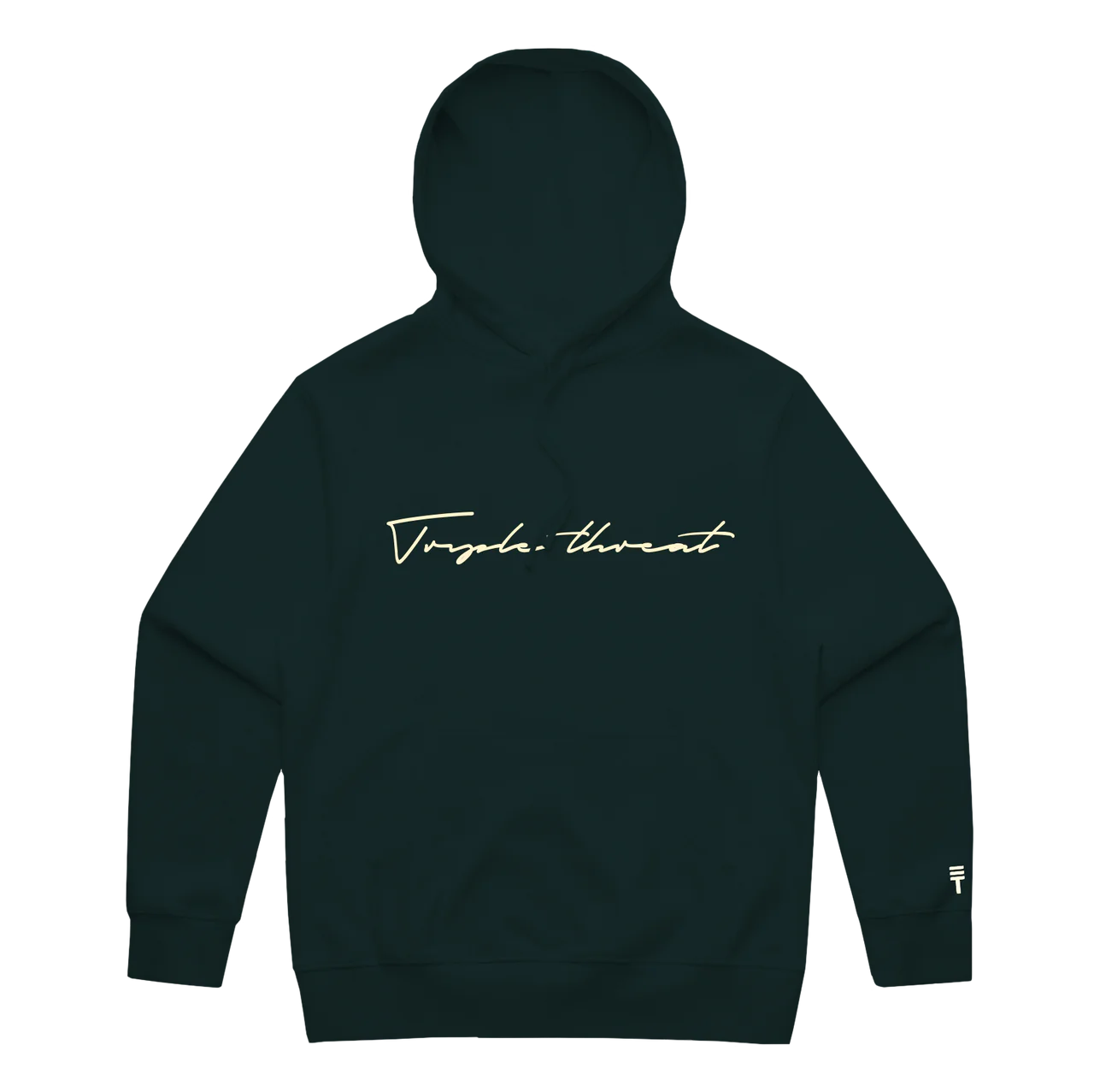 Embroidered Script Logo Hoodie - Green