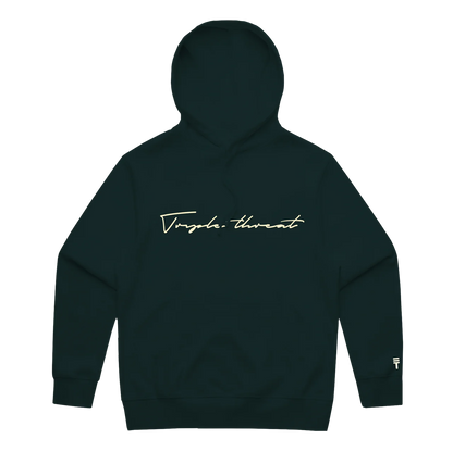 Embroidered Script Logo Hoodie - Green