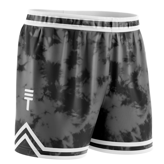 Tie Dye Shorts - Black & Grey