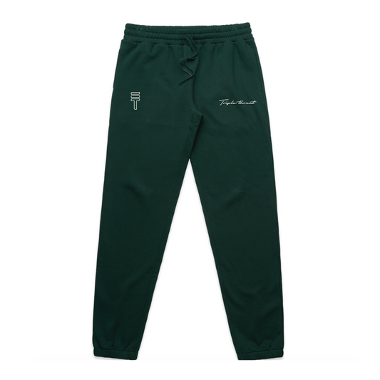 Embroidered Track Pants - Green