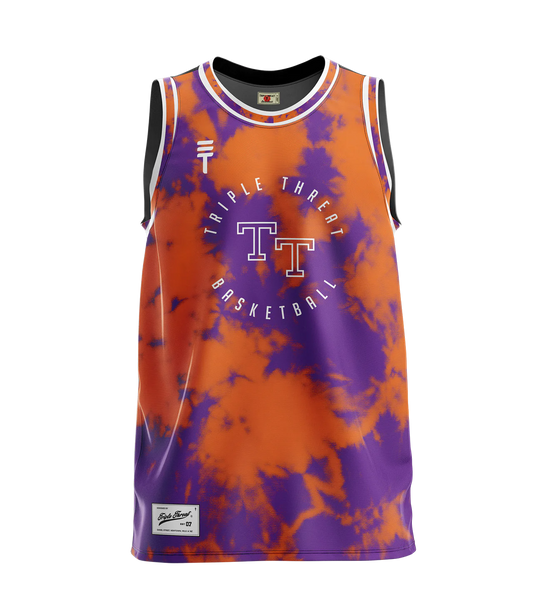 Tie Dye Singlet - Orange & Purple