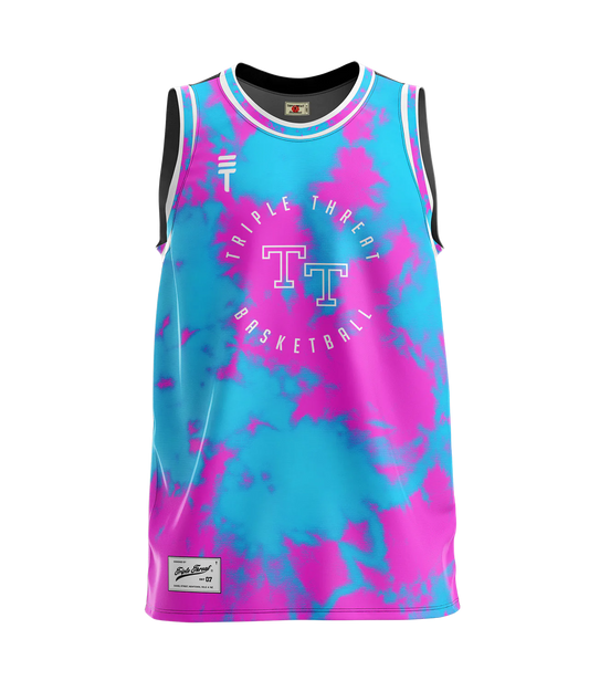 Tie Dye Singlet - Pink & Blue